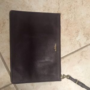 COACH Wristlet in Eggplant color